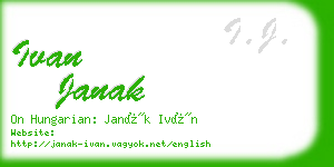 ivan janak business card